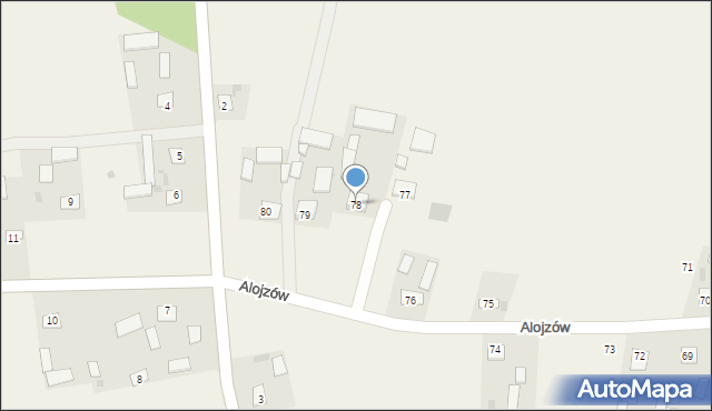 Alojzów, Alojzów, 78, mapa Alojzów