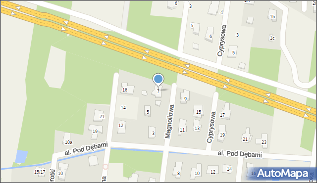 Antoniew, Aleja Pod Dębami, 7, mapa Antoniew