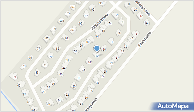 Baranowo, Alabastrowa, 12, mapa Baranowo