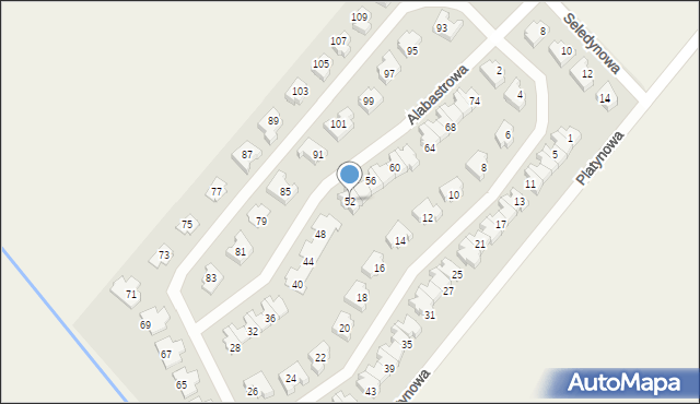 Baranowo, Alabastrowa, 52, mapa Baranowo