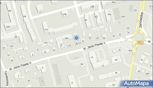 Biała Podlaska, Aleja Jana Pawła II, 20, mapa Białej Podlaskiej