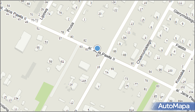 Biała Podlaska, Aleja Jana Pawła II, 67, mapa Białej Podlaskiej