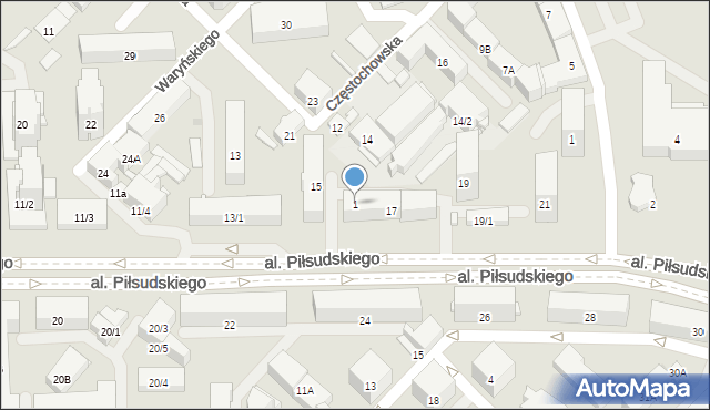 Białystok, Aleja Piłsudskiego Józefa, marsz., 1, mapa Białegostoku