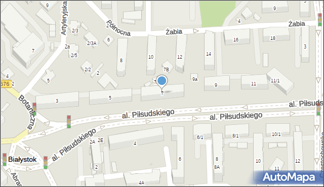 Białystok, Aleja Piłsudskiego Józefa, marsz., 7, mapa Białegostoku