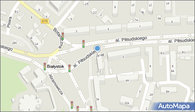 Białystok, Aleja Piłsudskiego Józefa, marsz., 2A, mapa Białegostoku