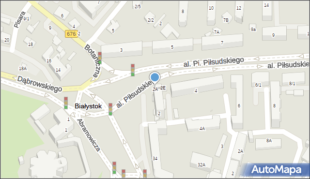 Białystok, Aleja Piłsudskiego Józefa, marsz., 2A, mapa Białegostoku