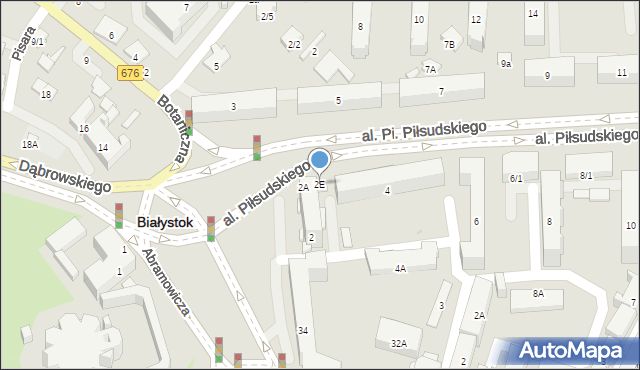 Białystok, Aleja Piłsudskiego Józefa, marsz., 2E, mapa Białegostoku