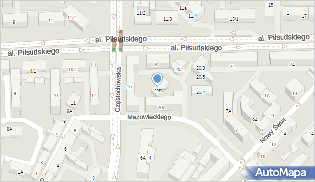 Białystok, Aleja Piłsudskiego Józefa, marsz., 20B, mapa Białegostoku