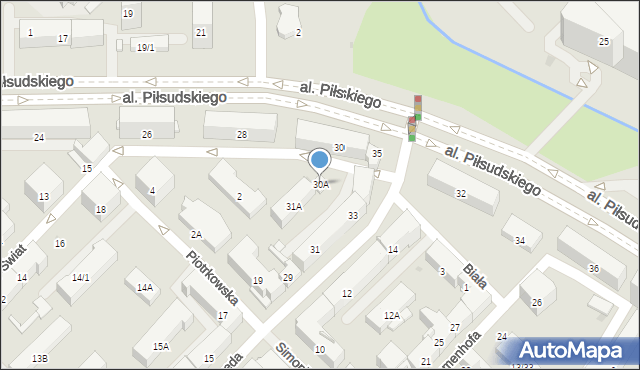 Białystok, Aleja Piłsudskiego Józefa, marsz., 30A, mapa Białegostoku