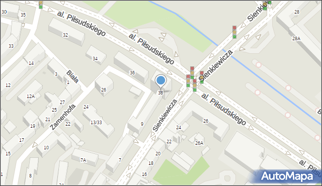 Białystok, Aleja Piłsudskiego Józefa, marsz., 38, mapa Białegostoku