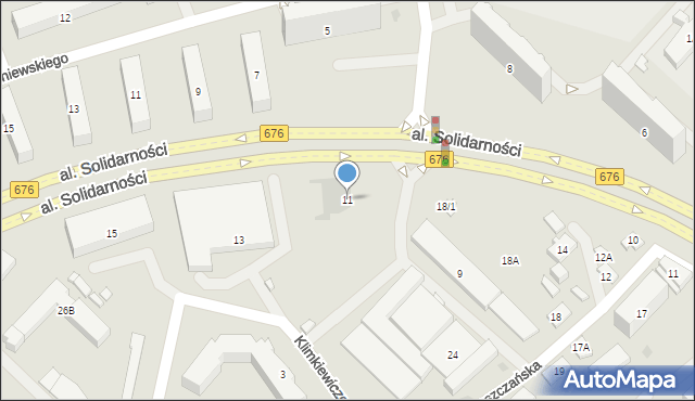 Białystok, Aleja Solidarności, 11, mapa Białegostoku