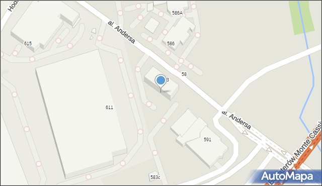 Bielsko-Biała, Aleja Andersa Władysława, gen., 141, mapa Bielsko-Białej