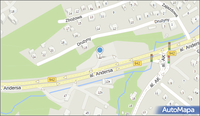 Bielsko-Biała, Aleja Andersa Władysława, gen., 44, mapa Bielsko-Białej