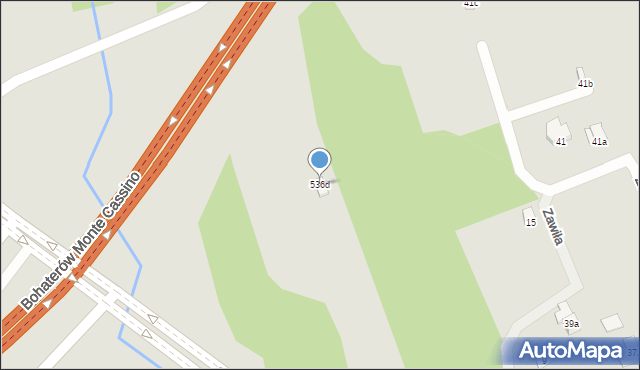 Bielsko-Biała, Aleja Andersa Władysława, gen., 536d, mapa Bielsko-Białej