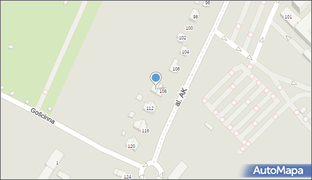 Bielsko-Biała, Aleja Armii Krajowej, 110, mapa Bielsko-Białej