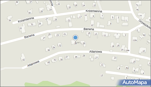 Bielsko-Biała, Altanowa, 28, mapa Bielsko-Białej