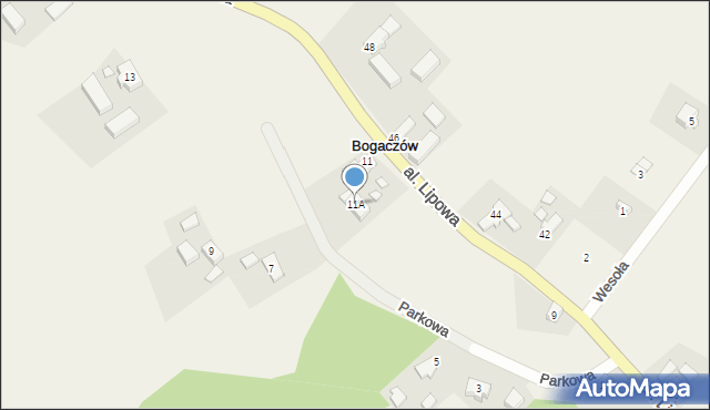 Bogaczów, Aleja Lipowa, 11A, mapa Bogaczów