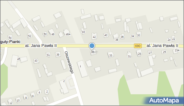 Boguty-Pianki, Aleja Papieża Jana Pawła II, 35B, mapa Boguty-Pianki