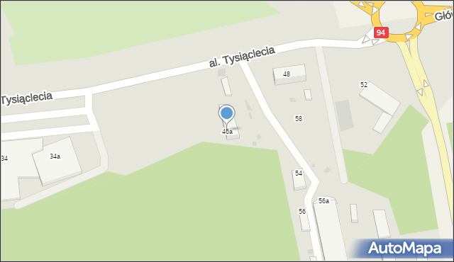 Bolesławiec, Aleja Tysiąclecia, 46a, mapa Bolesławca