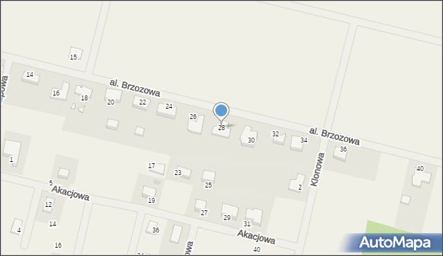 Brzeźno, Aleja Brzozowa, 28, mapa Brzeźno