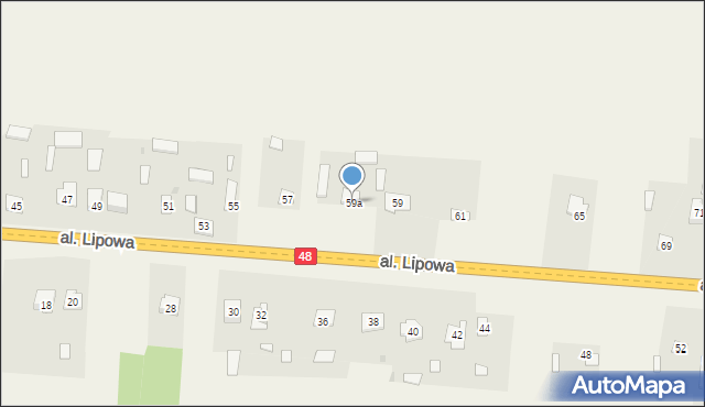 Brzóza, Aleja Lipowa, 59a, mapa Brzóza