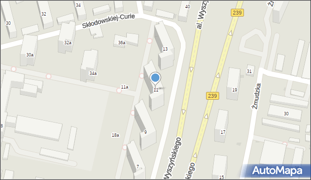 Bydgoszcz, Aleja Wyszyńskiego Stefana, ks. kard., 11, mapa Bydgoszczy