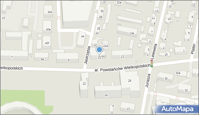 Bydgoszcz, Aleja Powstańców Wielkopolskich, 11, mapa Bydgoszczy