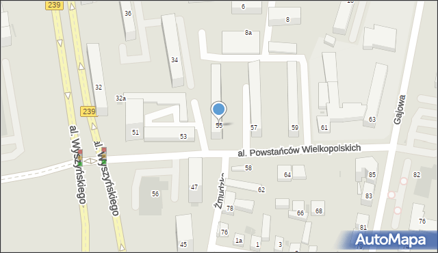 Bydgoszcz, Aleja Powstańców Wielkopolskich, 55, mapa Bydgoszczy