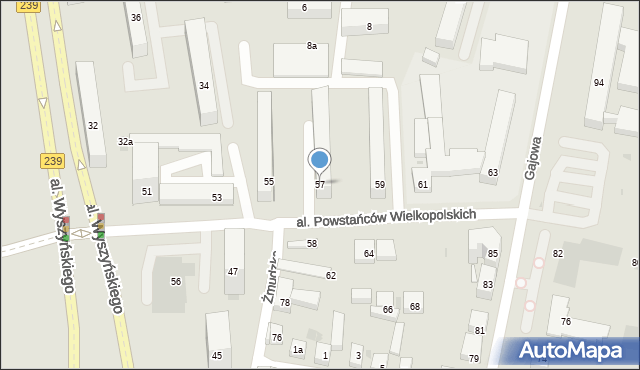 Bydgoszcz, Aleja Powstańców Wielkopolskich, 57, mapa Bydgoszczy