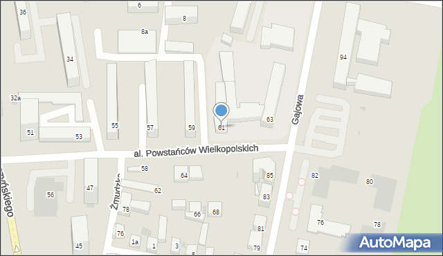 Bydgoszcz, Aleja Powstańców Wielkopolskich, 61, mapa Bydgoszczy