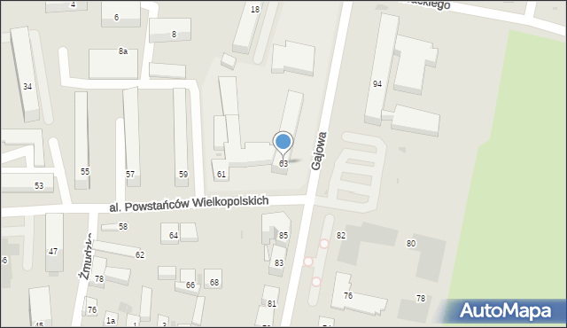 Bydgoszcz, Aleja Powstańców Wielkopolskich, 63, mapa Bydgoszczy