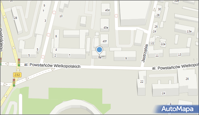 Bydgoszcz, Aleja Powstańców Wielkopolskich, 9a, mapa Bydgoszczy