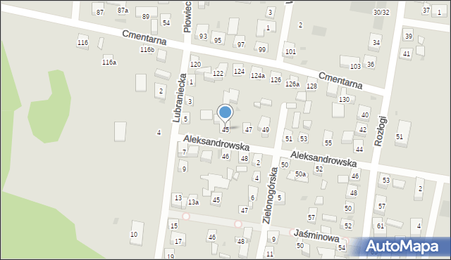Bydgoszcz, Aleksandrowska, 45, mapa Bydgoszczy