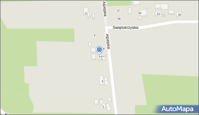 Bydgoszcz, Alpejska, 7, mapa Bydgoszczy