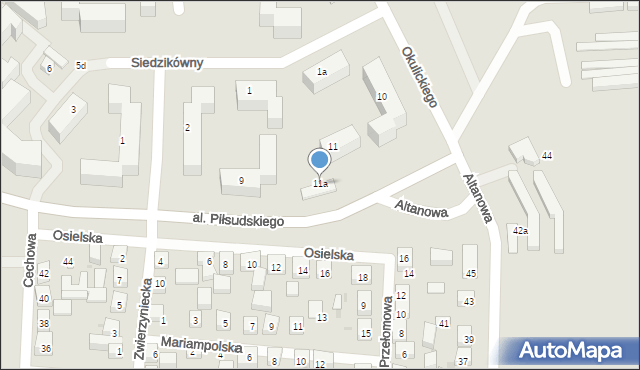 Bydgoszcz, Aleja Piłsudskiego Józefa, marsz., 11a, mapa Bydgoszczy