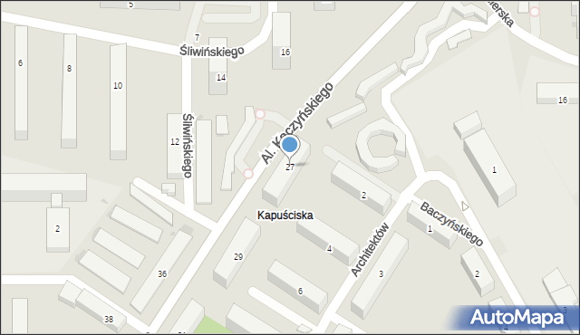 Bydgoszcz, Aleje Prezydenta Kaczyńskiego Lecha, 27, mapa Bydgoszczy