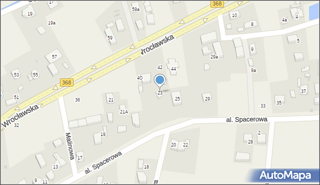 Byków, Aleja Spacerowa, 23, mapa Byków