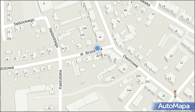 Chojnice, Aleja Brzozowa, 1a, mapa Chojnic