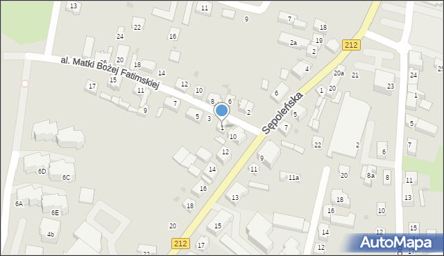 Chojnice, Aleja Matki Bożej Fatimskiej, 1, mapa Chojnic