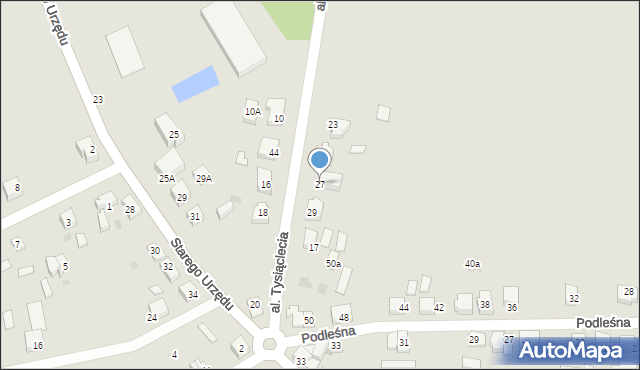 Czersk, Aleja Tysiąclecia, 27, mapa Czersk