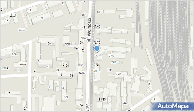 Częstochowa, Aleja Wolności, 77, mapa Częstochowy