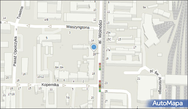 Częstochowa, Aleja Wolności, 16, mapa Częstochowy