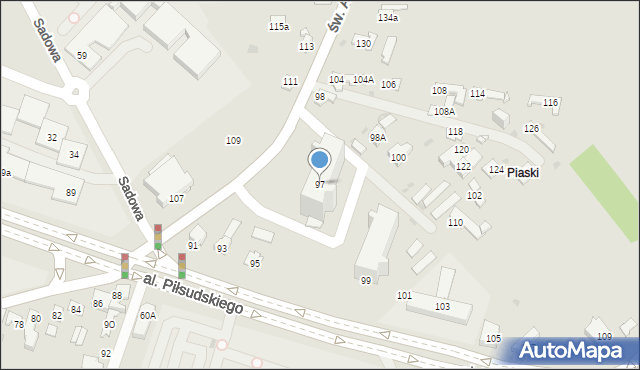Dąbrowa Górnicza, Aleja Piłsudskiego Józefa, marsz., 97, mapa Dąbrowa Górnicza