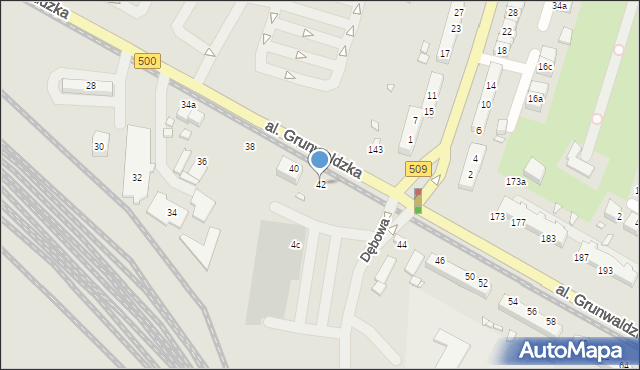 Elbląg, Aleja Grunwaldzka, 42, mapa Elbląga