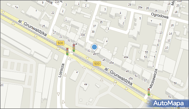 Elbląg, Aleja Grunwaldzka, 43, mapa Elbląga