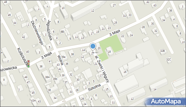 Garwolin, Aleja Żwirki i Wigury, 27, mapa Garwolin