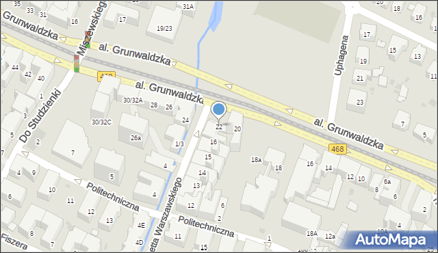 Gdańsk, Aleja Grunwaldzka, 22, mapa Gdańska