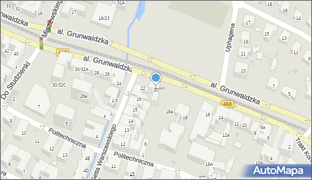 Gdańsk, Aleja Grunwaldzka, 20, mapa Gdańska