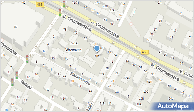 Gdańsk, Aleja Grunwaldzka, 68a, mapa Gdańska