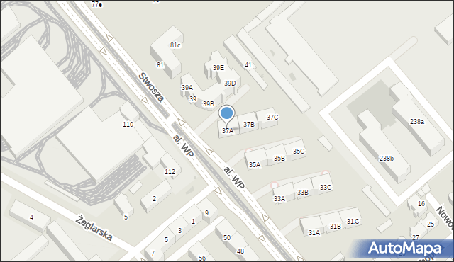 Gdańsk, Aleja Wojska Polskiego, 37A, mapa Gdańska